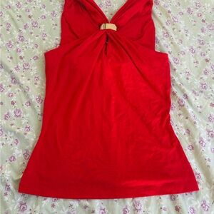 & Other Stories Red Tank Top with Gold Accent